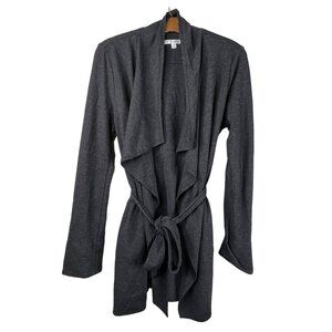 Cabi 956 Take Charge Cardigan Size Medium Belted Drape Sweater Long Sleeve Gray